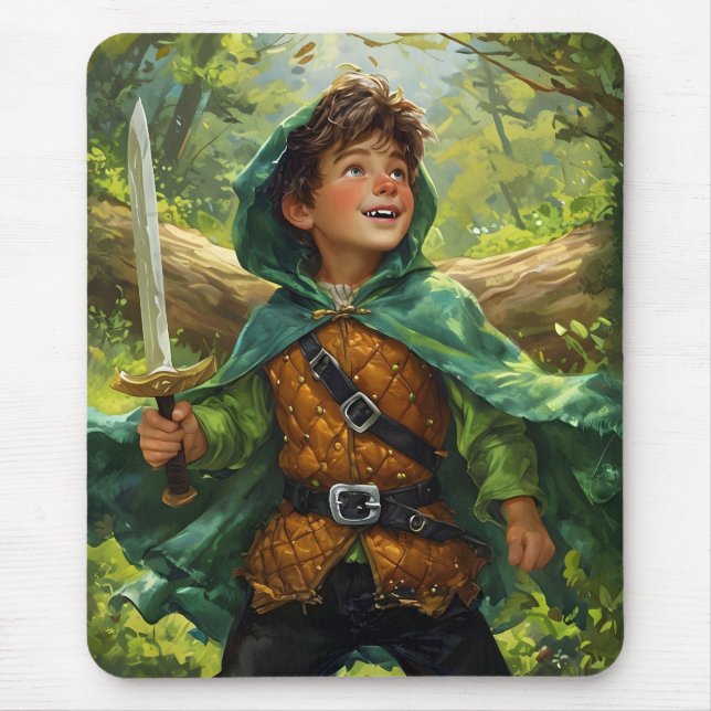 Mousepad Robin Hood retratado como uma criança (Frente)