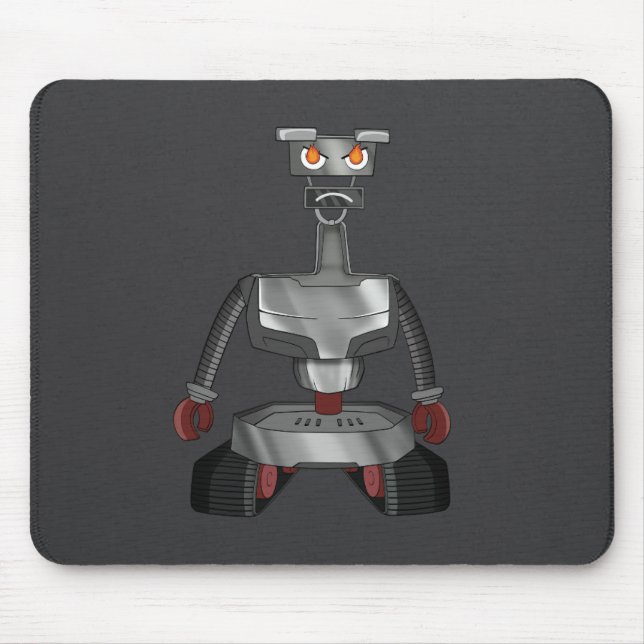 mousepad robô cartoon zangado (Frente)