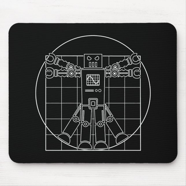 Mousepad Robô de da Vinci Vitruvian (Frente)