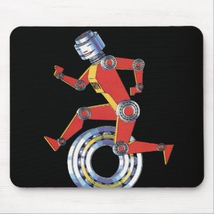 Mousepad Robô de Ficção Científica Vintage Correndo com Rod