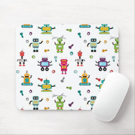 Mousepad Robôs Multicoloridos Bonitos — Padrão Robô Para Cr