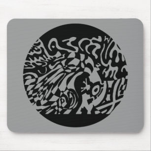 Mousepad "Robot Dreams" Arte Abstrato B&W