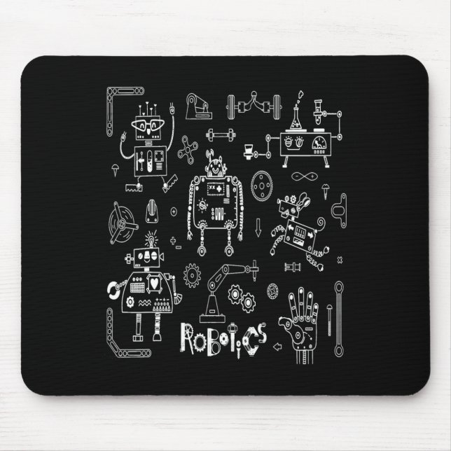 Mousepad Robotics Engineer Technician Funny Vintage Robot  (Frente)