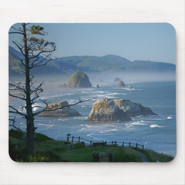 Mousepad Rocha do monte de feno, praia do canhão, Oregon (Frente)