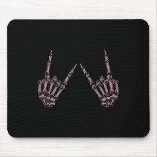 Mousepad Rocha Sobre Mãos De Esqueleto De Rocha E Roll - Pa