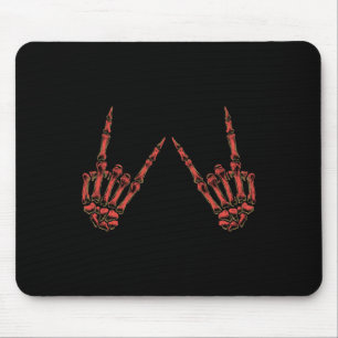 Mousepad Rocha Sobre Mãos De Esqueleto De Rocha E Roll - Pa