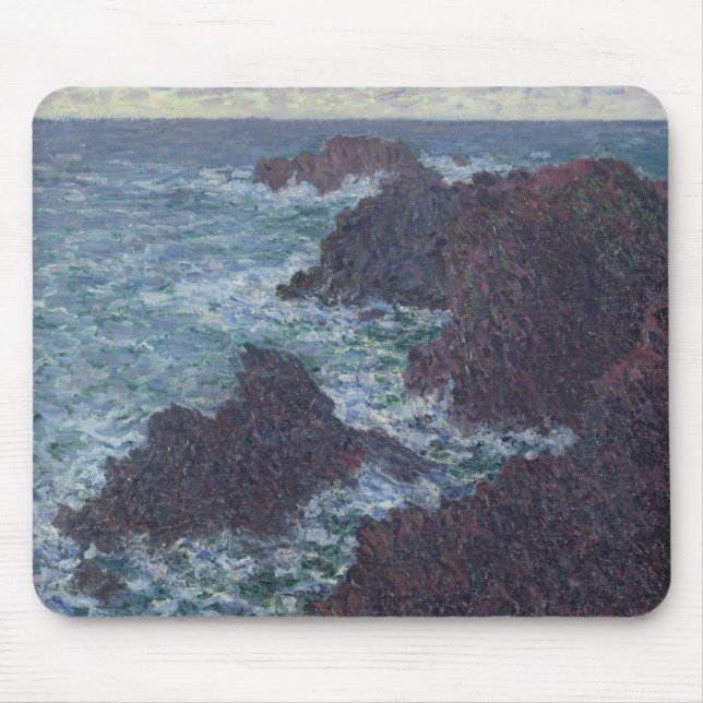Mousepad Rochas de Claude Monet | no Belle-Ile, a costa (Frente)