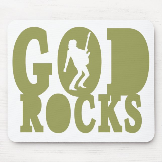 Mousepad Rochas do deus - engrenagem cristã da rocha! (Frente)