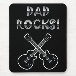Mousepad Rochas do pai! Guitarra pretas & brancas