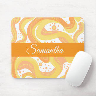 Mousepad Rochas Laranja E Amarelo Com Pontos