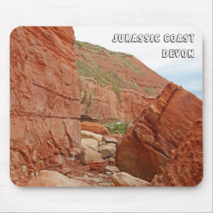 Mousepad Rochas vermelhas da Costa Jurássica, Devon, Ingla
