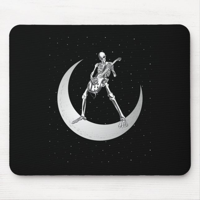 Mousepad Rock And Roll Skeleton Tocando Guitarra Rock Na Lu (Frente)