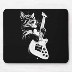 Mousepad Rock Cat Tocando Violão - Violão Engraçado Cat 1