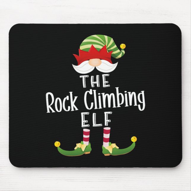 Mousepad Rock Climbing Elf Group Christmas Funny Pajama Par (Frente)