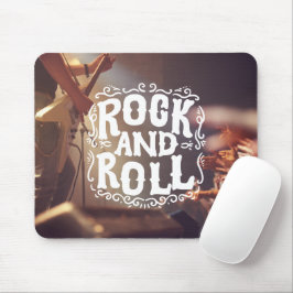 Mousepad Rock e Roll Modernos Castanho e Branco