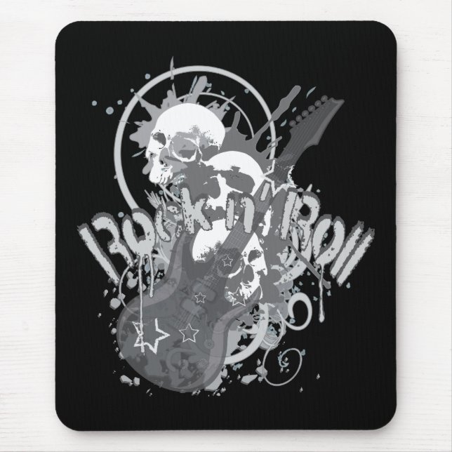 Mousepad Rock n' Roll Skulls (Frente)