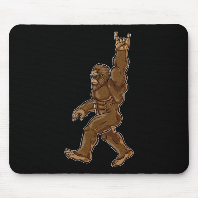 Mousepad Rock On Bigfoot Sasquatch Adora Rock And Roll Sung (Frente)