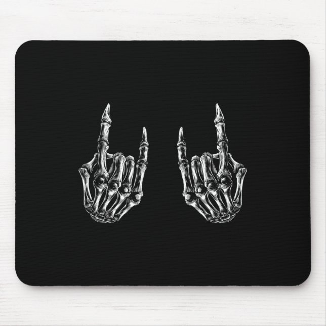 Mousepad Rock On Rock Star Skeleton Hands - Concert Bynd Gr (Frente)