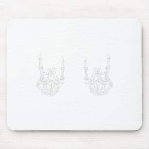 Mousepad Rock On Rock Star Skeleton Mãos Frio