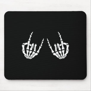 Mousepad Rock On Rock Star Skeleton Mãos Rocker Spooky Hal