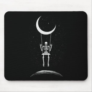 Mousepad Rock On Skeleton Moon Rock And Roll Men Women Rock