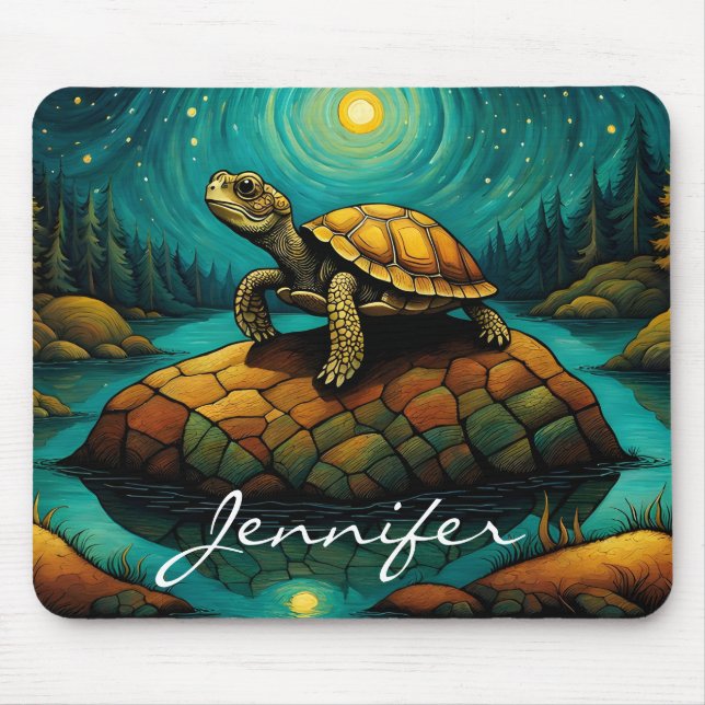 Mousepad Rock River Nature Turtle (Frente)