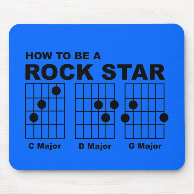 Mousepad Rock Star Guitar Corre Humor Engraçado (Frente)