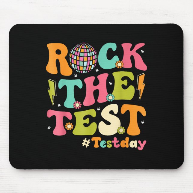 Mousepad Rock The Test Testing Day Retro Motivational Teach (Frente)