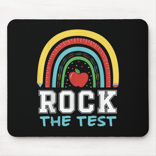 Mousepad Rock The Test Testing Day Retro Motivational Teach (Frente)