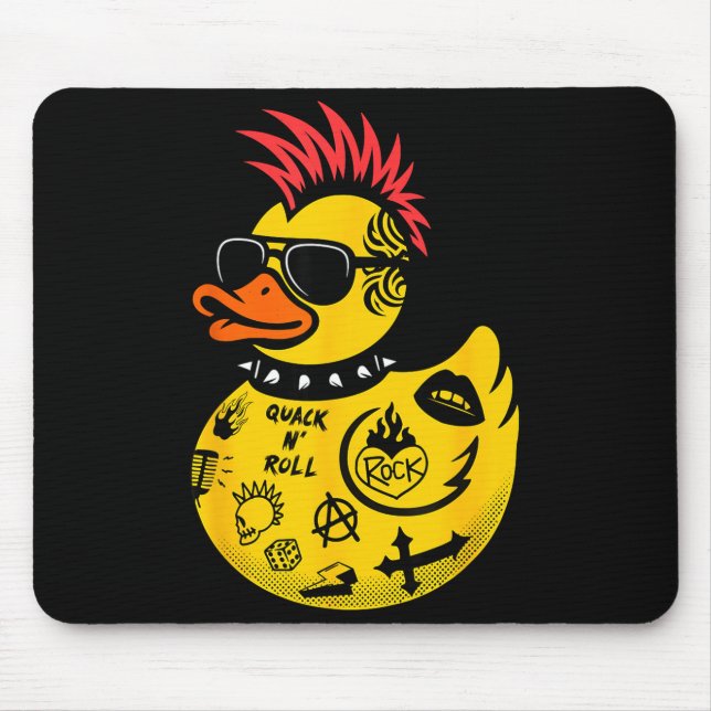 Mousepad Rock Yellow Rubber Duck Men Women Kids Funny Duck  (Frente)