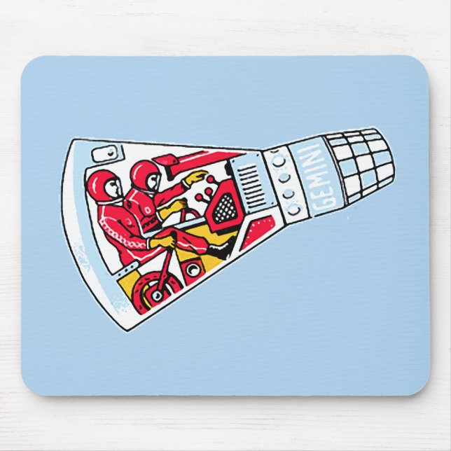 Mousepad Rocket Man Retro Gemini Rockets no espaço (Frente)