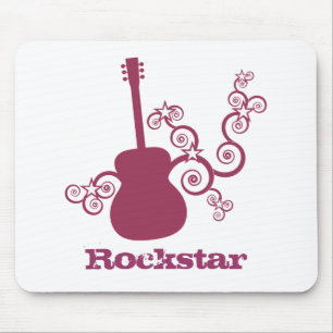 Mousepad Rockstar Guitar Mousepad, Fuchsia