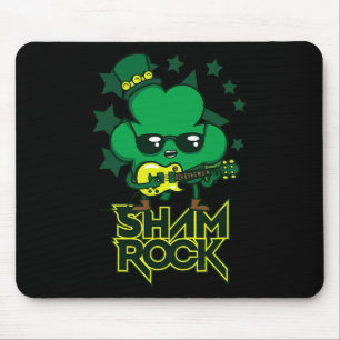 Mousepad Rockstar Shamrock E Ruas Roll Fun Patrick Day Vint