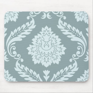 Mousepad Rococó Damask Padrão Grande Ovo de Pato Azul+Turqu