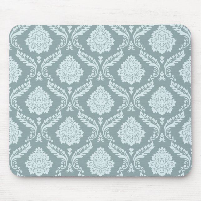 Mousepad Rococo Damask Rpt Pattern Duck Egg Blue+Teal (Frente)