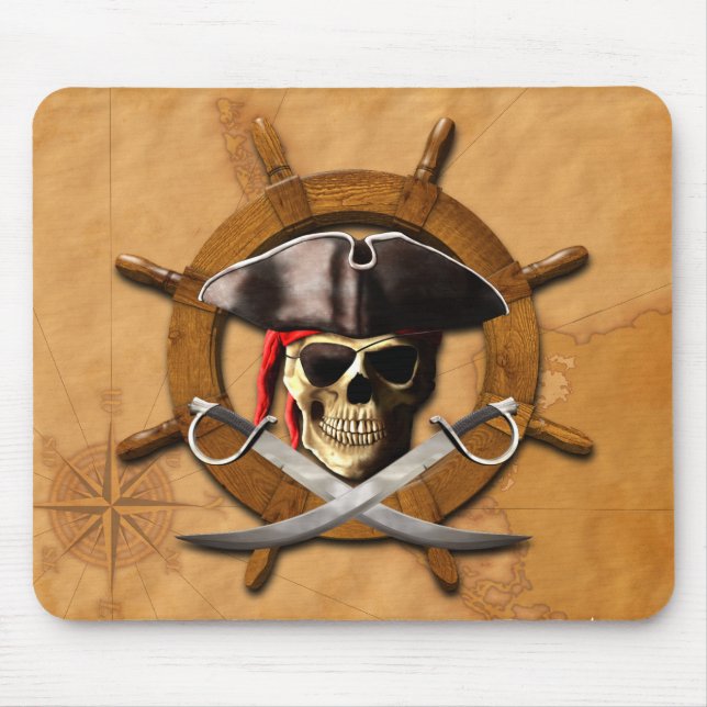 Mousepad Roda alegre do pirata de Roger (Frente)