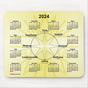 Mousepad Roda Celta do Calendário do Ano 2024 por Janz