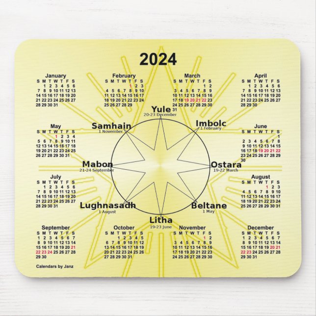 Mousepad Roda Celta do Calendário do Ano 2024 por Janz (Frente)