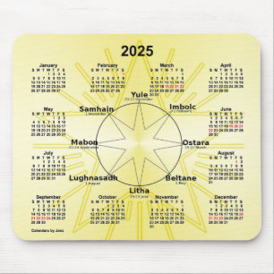 Mousepad Roda Celta do Calendário do Ano 2025 por Janz