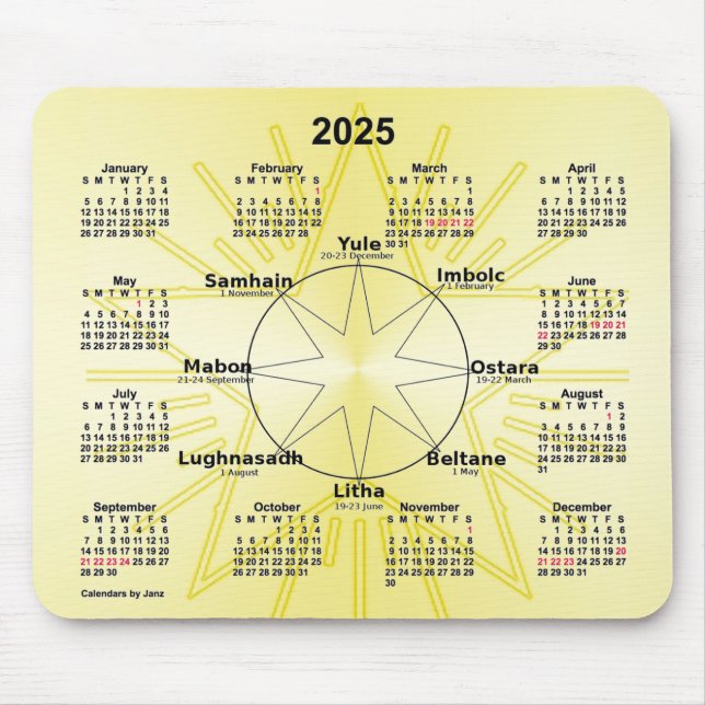 Mousepad Roda Celta do Calendário do Ano 2025 por Janz (Frente)