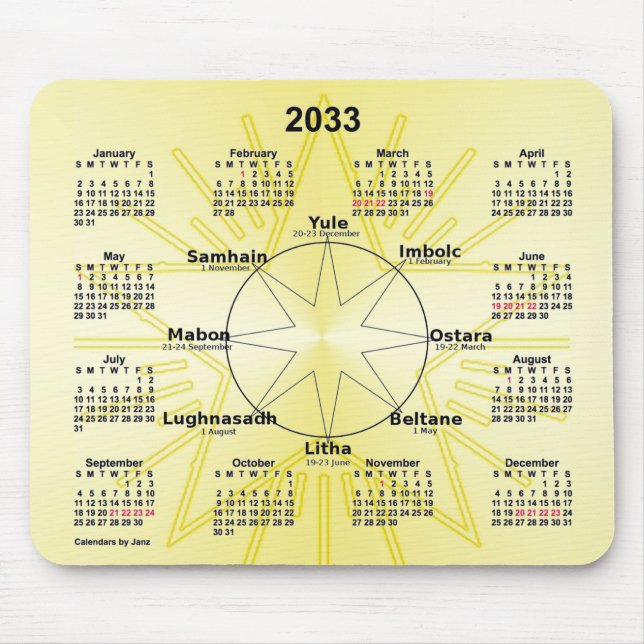 Mousepad Roda Celta do Calendário do Ano 2033 por Janz (Frente)
