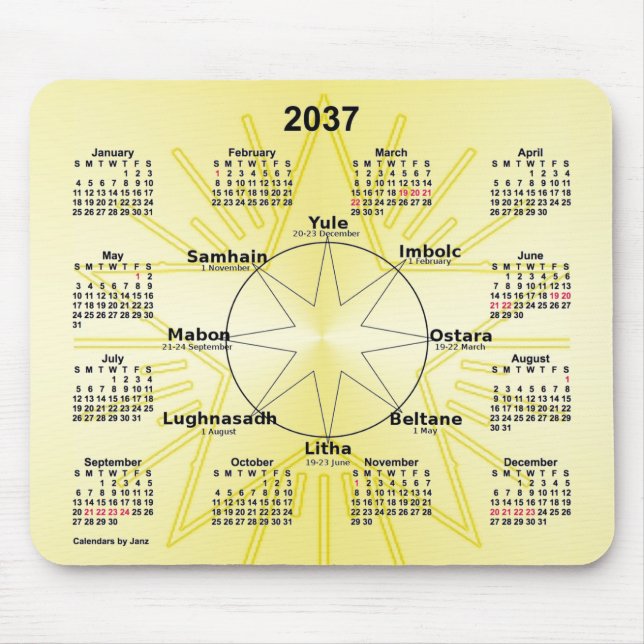 Mousepad Roda Celta do Calendário do Ano 2037 por Janz (Frente)