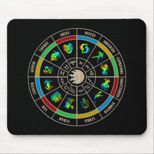 Mousepad Roda de cor do zodíaco