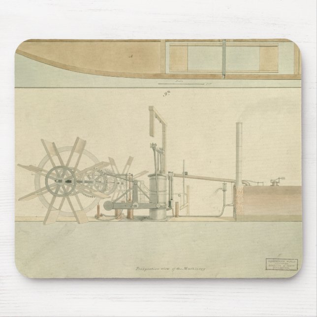 Mousepad Roda de pás, opinião de perspectiva da maquinaria (Frente)