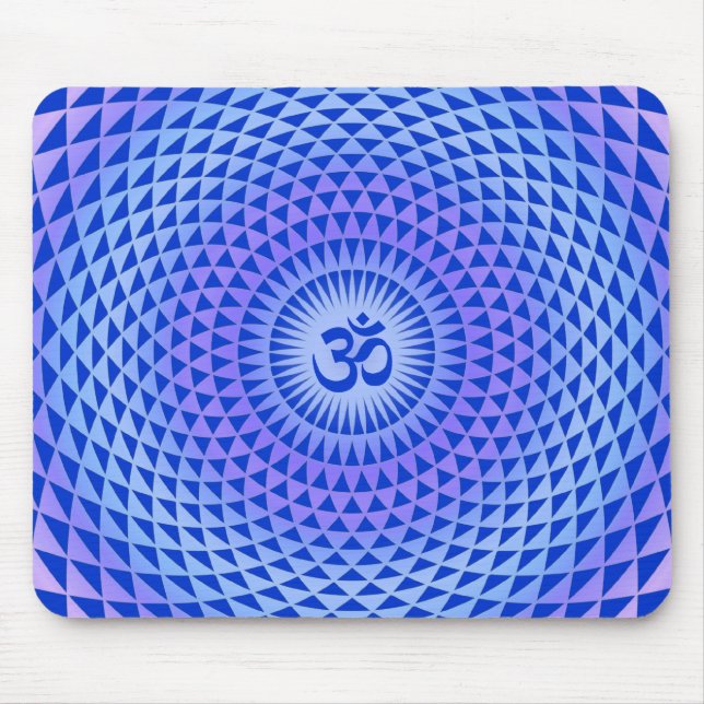 Mousepad Roda roxa OM da meditação da flor de Lotus (Frente)