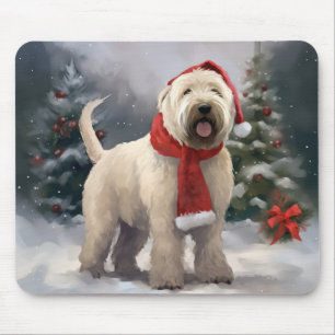 Mousepad Roda Terrier Dog no Natal da Neve