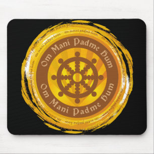 Mousepad Roda tibetana de Dharma da mantra