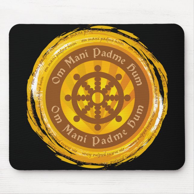 Mousepad Roda tibetana de Dharma da mantra (Frente)