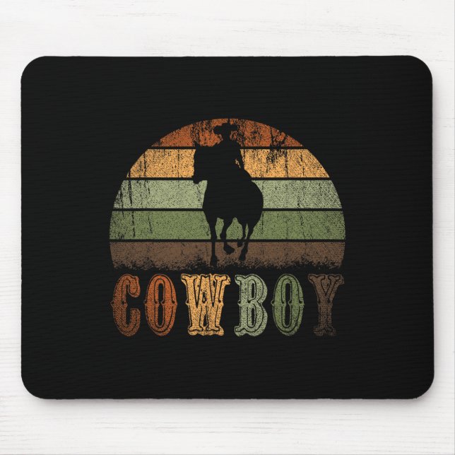Mousepad Rodeio da Linha Ocidental do Retro Horseback (Frente)