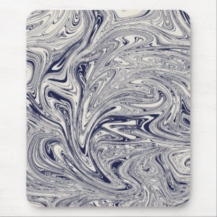 Mousepad Rodovalho Azul e Branco Elegante